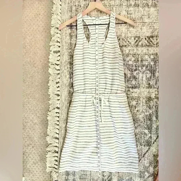 Lou & Grey Linen Blend Striped Dress • Size X-Small - Picture 8 of 12
